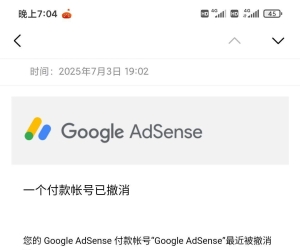 这是谷歌联盟账号被注销了吗？