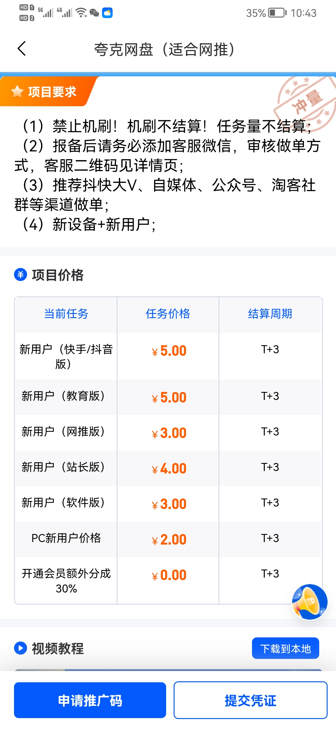 夸克网盘cpa 5块钱一个