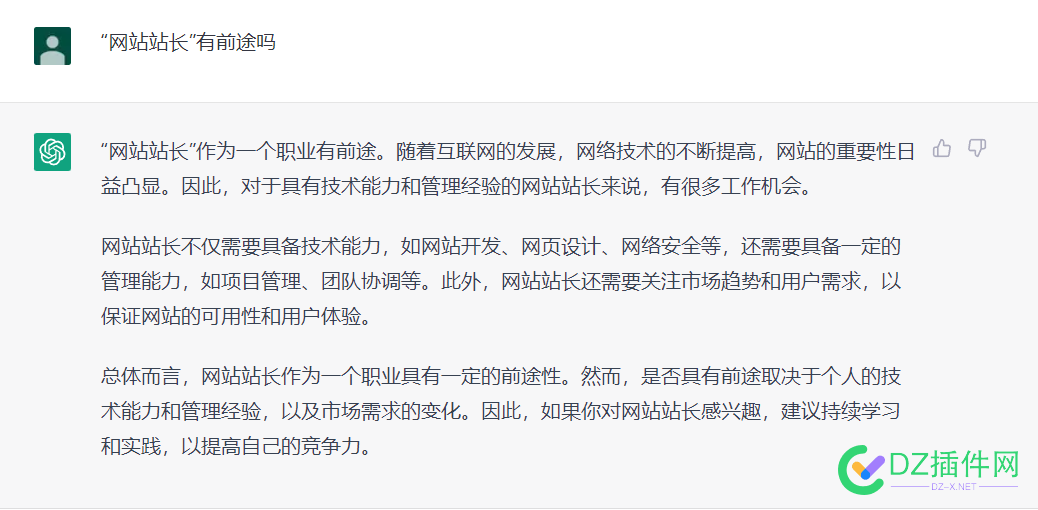 “网站站长”有前途吗，看 AI 怎么回答！ 网站,网站站长,站长,有前途,前途