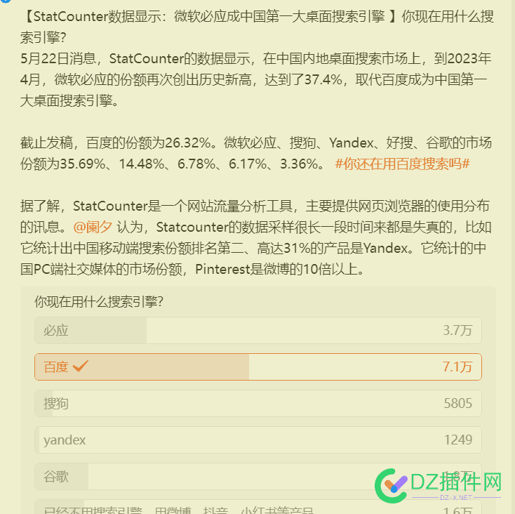 微博热搜“百度已不是中国第一大桌面搜索引擎” 微博,百度,不是,中国,中国第一