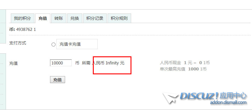 请问积分赞助充值那里看不到比率咋回事