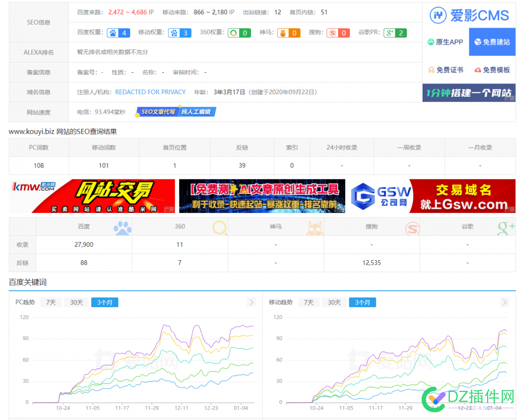 【经验分享】2个月自动收录起权重的方法 域名,BA,3千,7万,5582655827