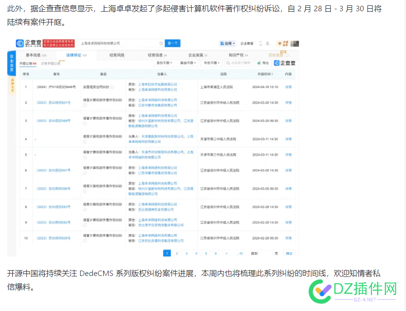 【重磅消息】臭名昭著的卓卓公司（织梦）起诉侵权败诉—织梦版权迎来重大转折 织梦公司,版权侵权案件,GPL Dedecms