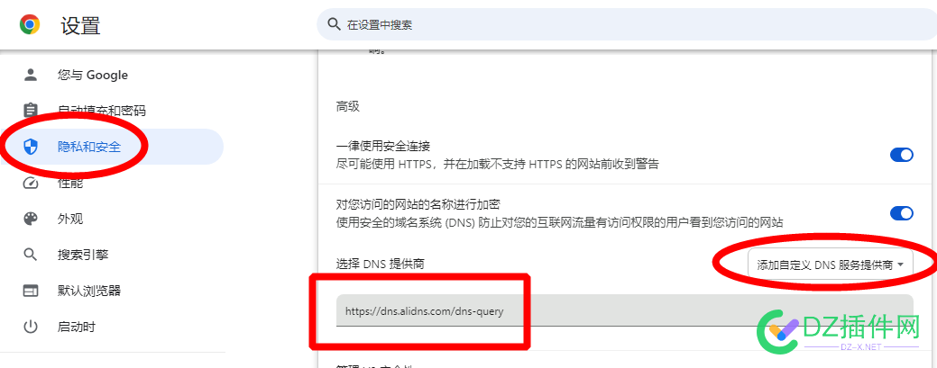 DZ插件网DNS劫持的临时解决办法 设置DNS提供商
