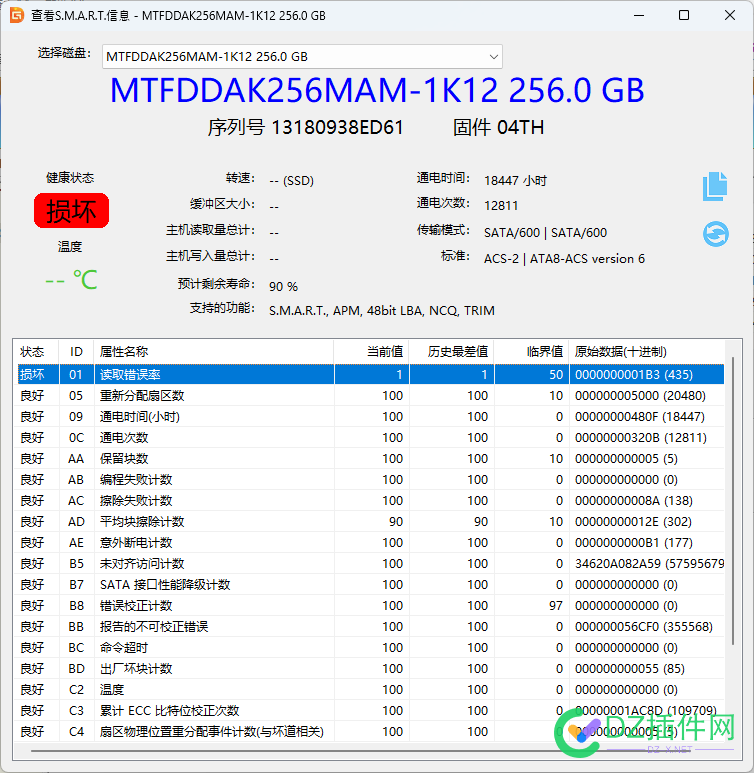 这固态硬盘还有救吗 固态硬盘修复,固态硬盘故障,Sata固态256G,读取错误