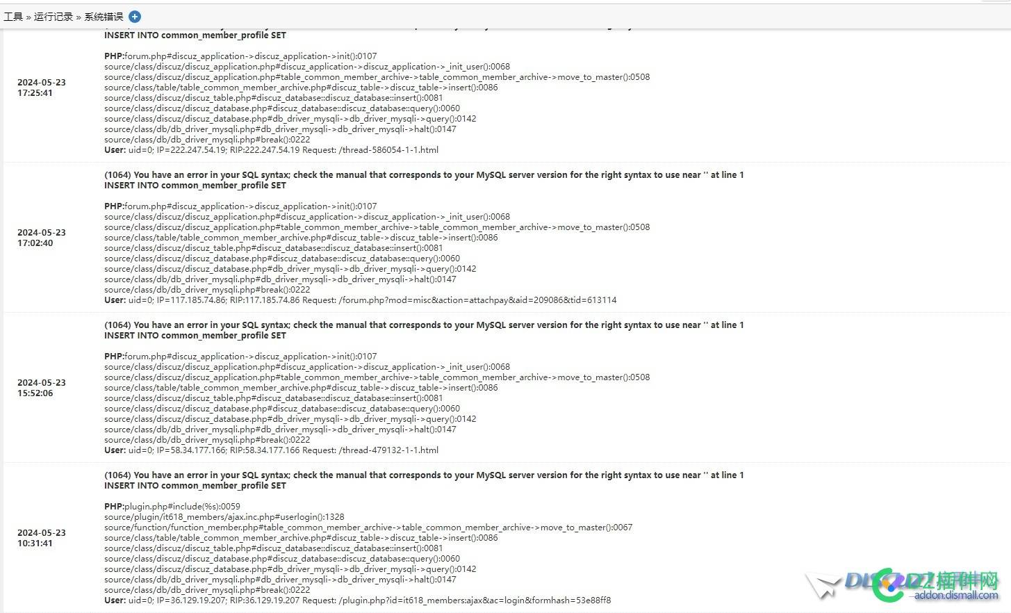 (1064) You have an error in your SQL syntax; check the manual that corresponds to your MySQL server version for the right syntax to use near '' at line 1 INSERT source,php,table,mysqli