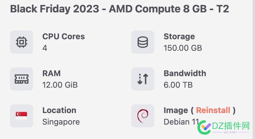 出新加坡的4c12g鸡 TB,65,GiBBandwidth,GBRAM