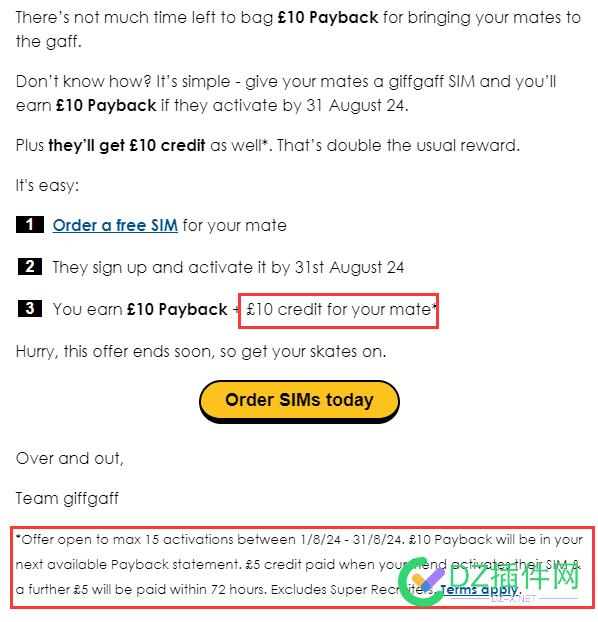 送三张giffgaff卡，31日前激活官方送10英镑话费 10,话费,31,giffgaff,thisofferendssoon