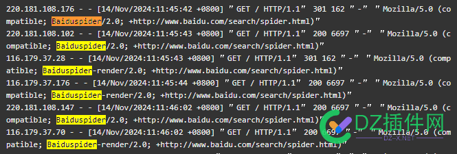看网站日志，百度蜘蛛很多这个样的子 77221,Baiduspider,蜘蛛,网站,日志