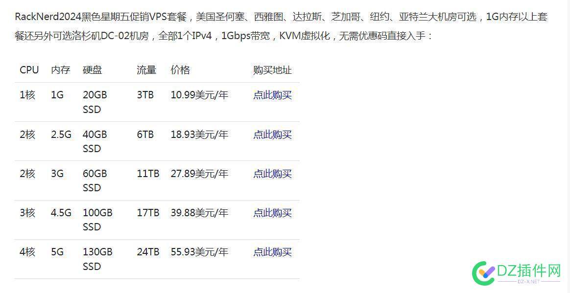 大盘鸡racknerd  黑周五活动还是很给力的 