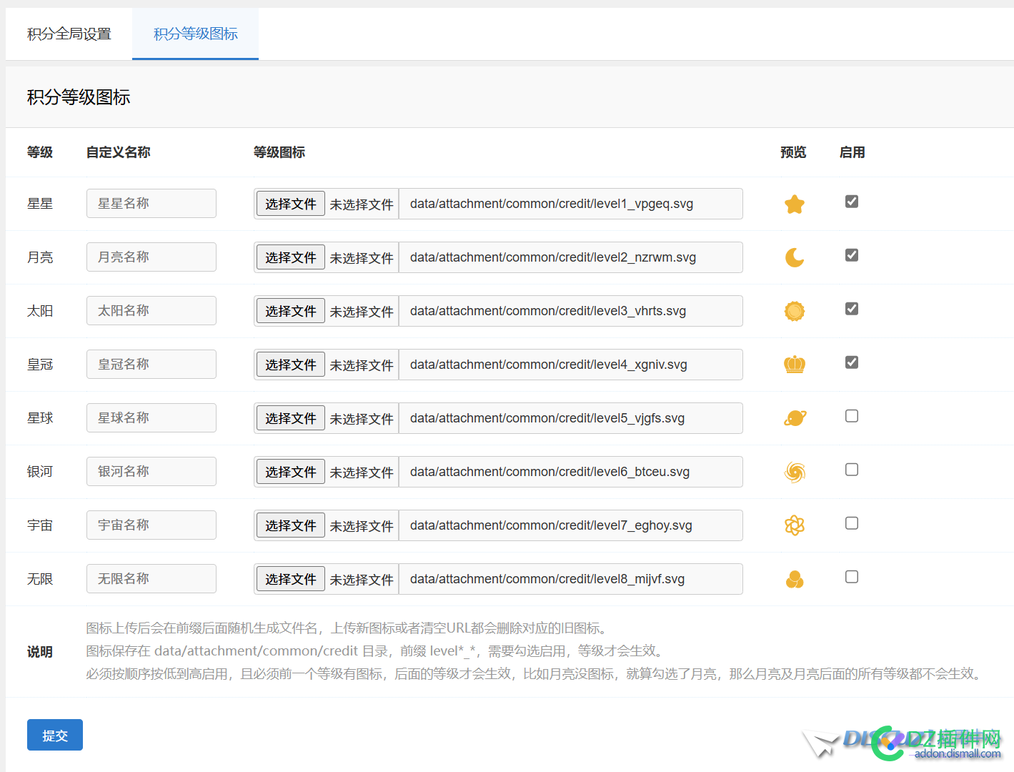 对Disucz积分星星升级建议，喜欢折腾的站长看，开发组应该不会处理这些小问题 星星,一个,用户组,分等级,升级