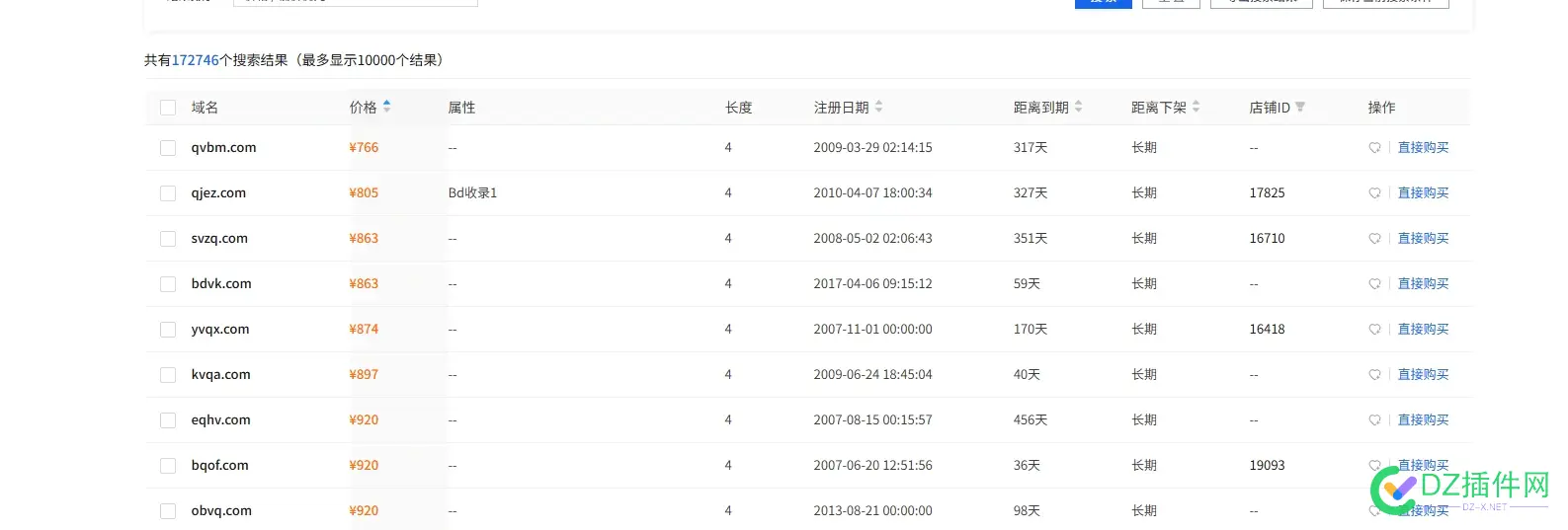 456976个四字母com域名172746个上架在阿里 98068易名 30471个爱名 四字母id,四位字母com