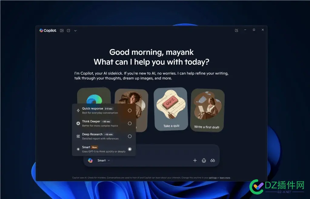 Windows 11 Copilot 应用免费接入GPT-5，使用限制远低于 ChatGPT Copilot,GPT-5,模式,使用,限制