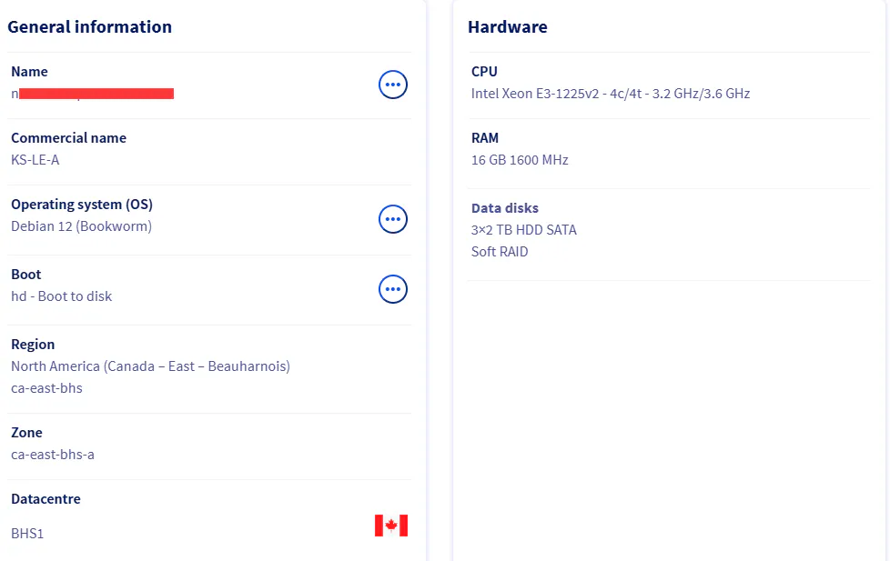 【已出】OVH IE区加拿大2025新款KS-LE-A 6THDD 32G v6G口三中奖独服